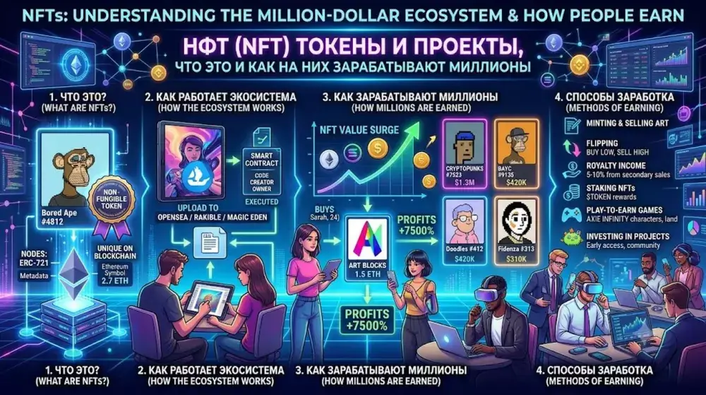 NFT (НФТ) токены и проекты, что это и как на них зарабатывают миллионы